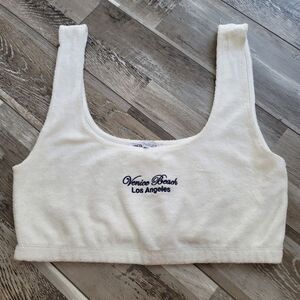 New Zara Venice Beach Terrycloth Crop Top Size Large
